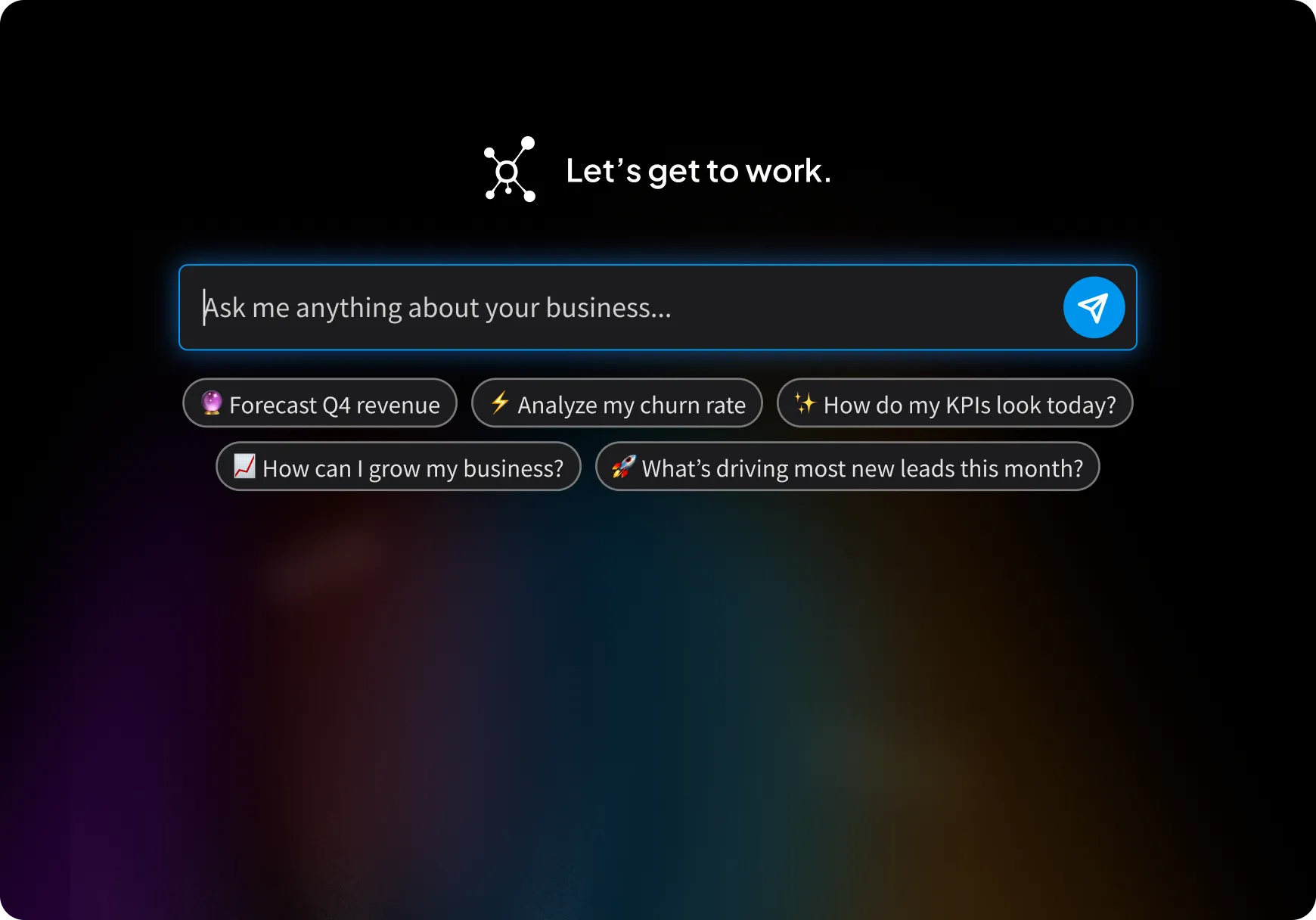 The SQOR.ai app — ask me anything about your business.